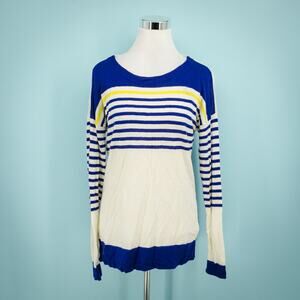 Vineyard Vines Size Medium M Stripe Nautical Whale Boatneck Merino Wool Sweater